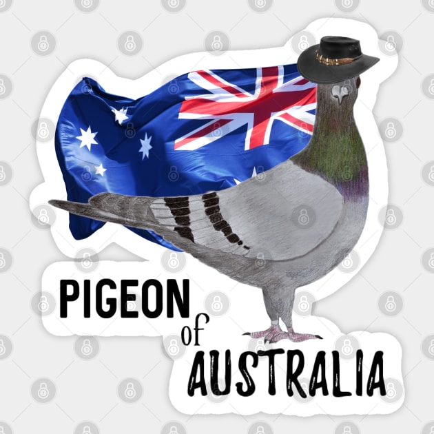 Pigeon of Australia Sticker by KC Morcom aka KCM Gems n Bling aka KCM Inspirations